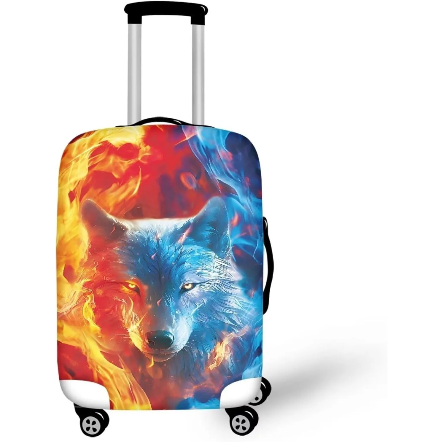 

Чехол для багажа, эластичный чехол для чемодана, моющийся эластичный защитный чехол для дорожного багажа, чехол с принтом волка