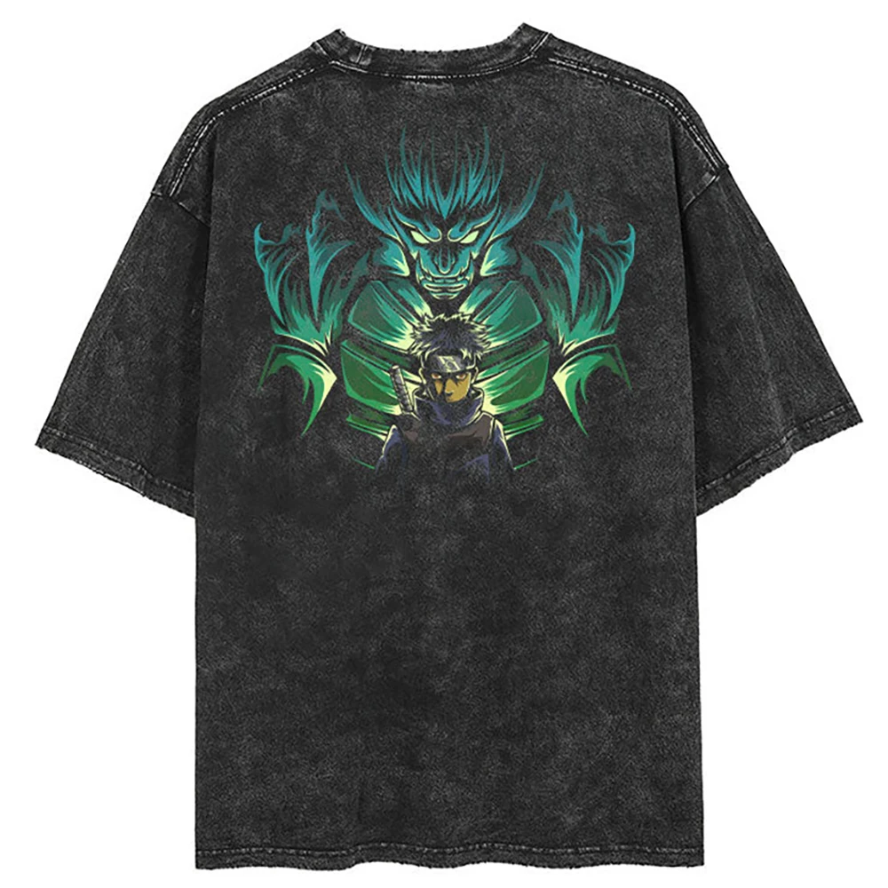 Hip Hop Streetwear T Shirt Japanese Anime Naruto Print T-Shirt Men Harajuku Cotton Tshirt Summer Short Sleeve Tops Tees
