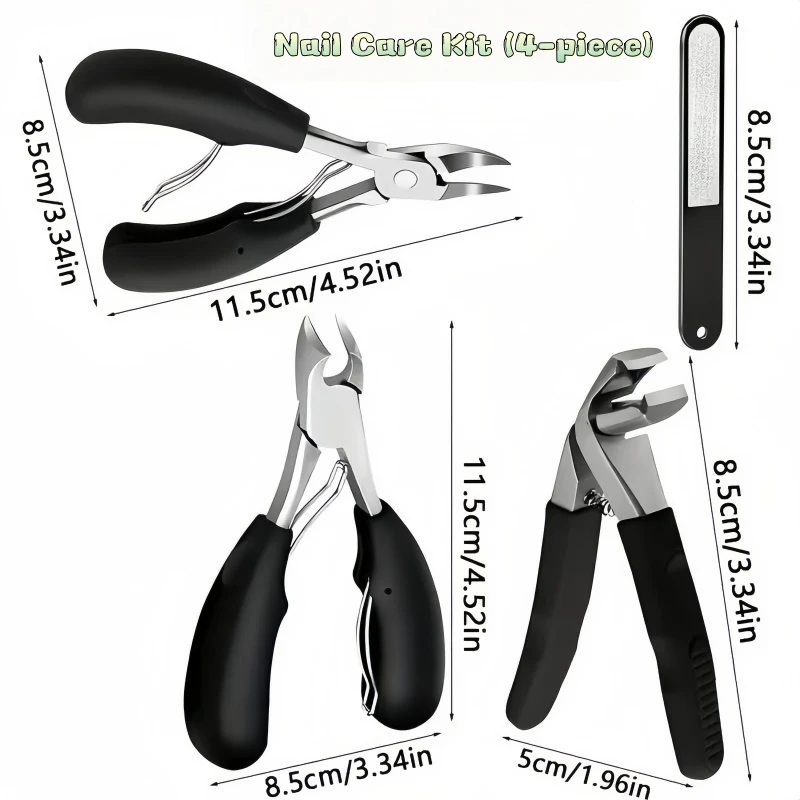 

Nail scissors and ingrown toenail pliers combo set - Eagle-tipped pliers for thick big toenails, specialized manicure tool