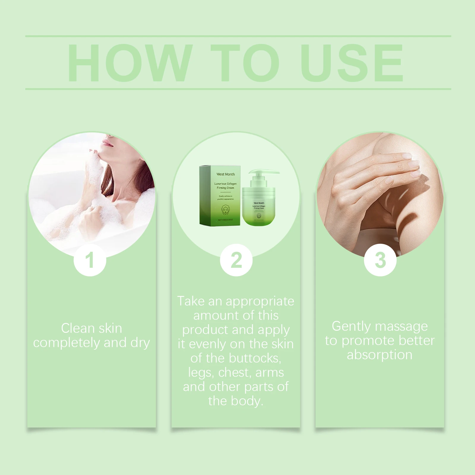 كريم الجسم بالكولاجين يقلل من الخطوط الدقيقة ويحسن ترهل البشرة ويزيد من مرونة البشرة ومرطب الجسم والعناية بالبشرة المغذية