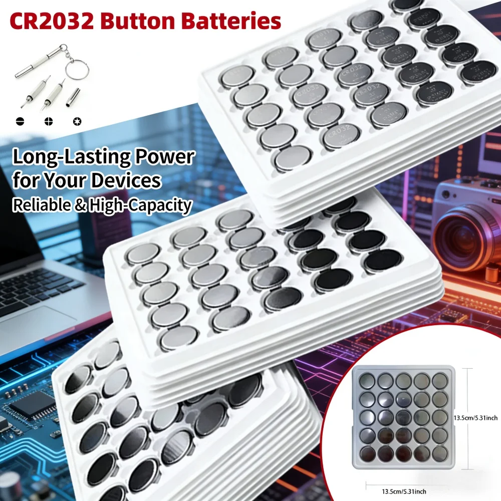 3V CR2032 Lithium Coin Button Batteries 25-1000PCS Bulk Pack Replacement Cell For Car Key Fob Remote Control Toy Small