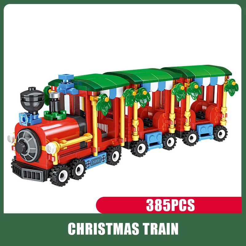 Casa di Natale Albero Treno Mini Building Blocks Set Decorazione creativa del festival Mattoni Kit fai da te Giocattoli Ragazzi Bambini Regali di buon Natale