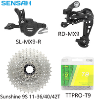 SENSAH MX9 1X9 Speed Bicycle Derailleur Kits TTPRO-T9 Chain SUNSHINE 11-36T/40T/42T Cassette For MTB Bicycle Parts