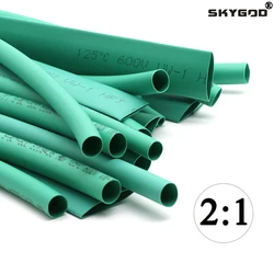 1~10m Heat Shrink Tube 2:1 Green Diameter 0.6mm ~ 80mm Polyolefin Tubing Sleeving DIY Wrap Wire DIY Repair Cable Protecctor