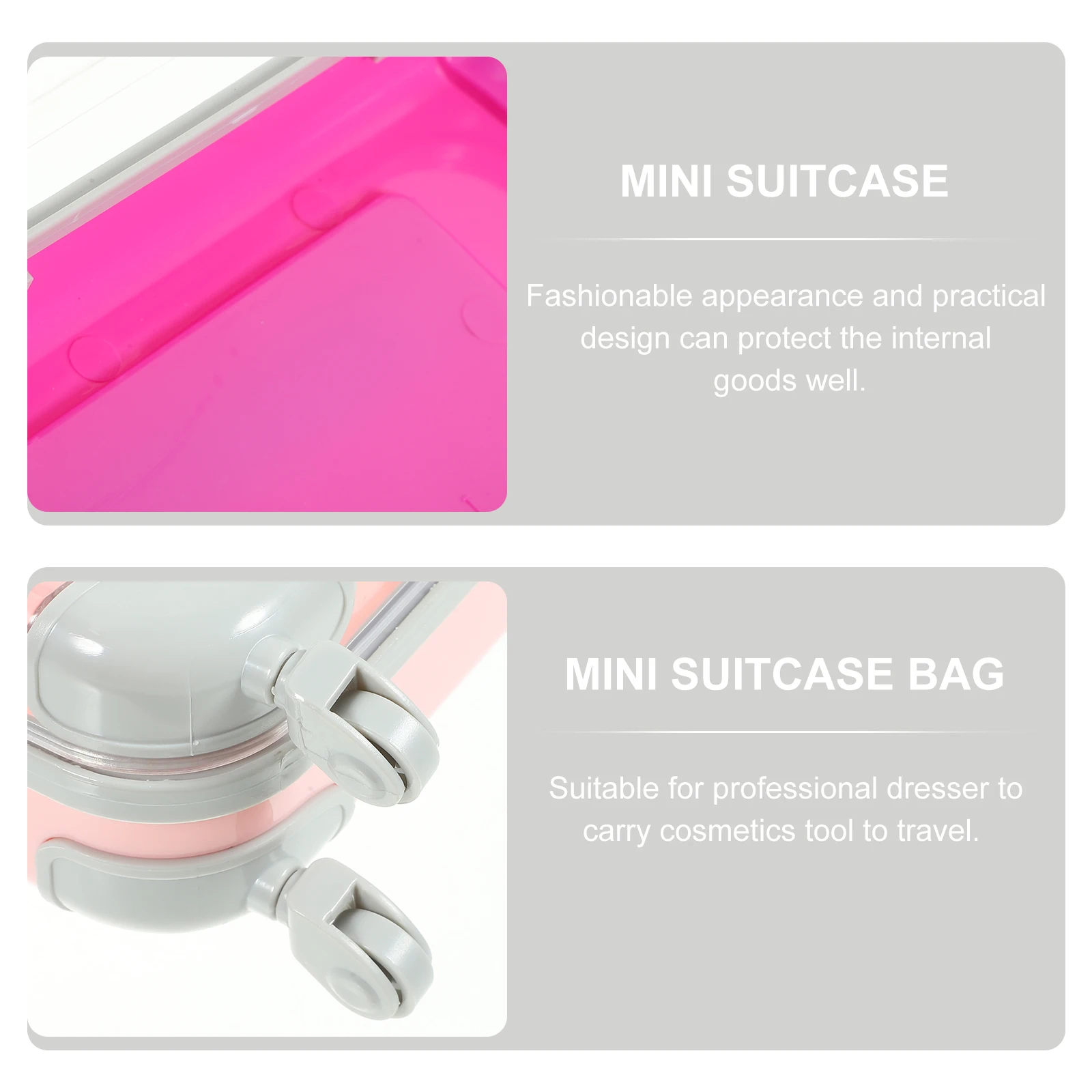 

4pcs Portable Mini Suitcase Small Travel Makeup Organizer Hard Shell Brush Holder Makeup Carrying Case Vanity Case For