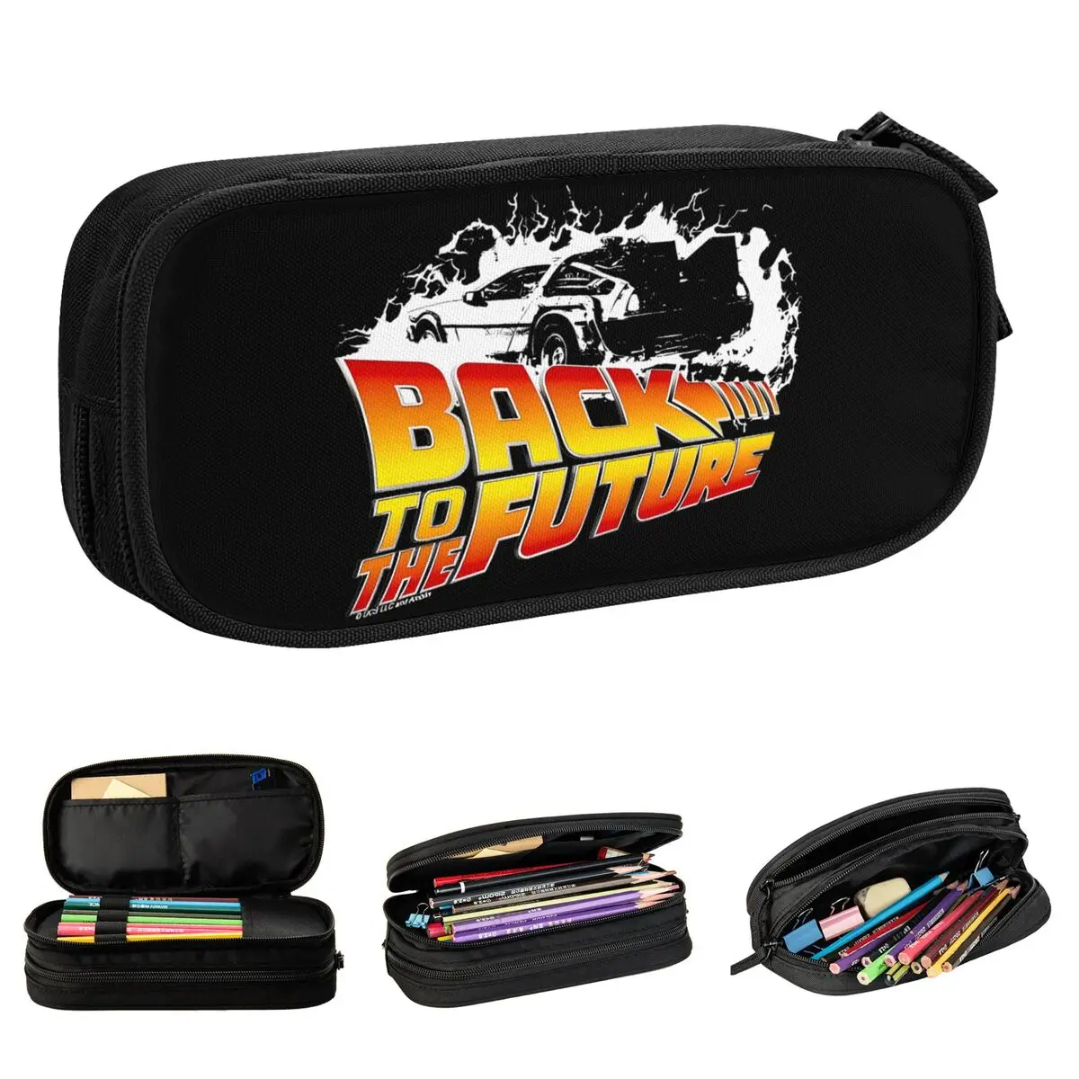 Back To The Future Art Pencil Case Classic Movie Film Series Pen Bag Girls Boys Large Storage School Supplies Gifts Pencilcases