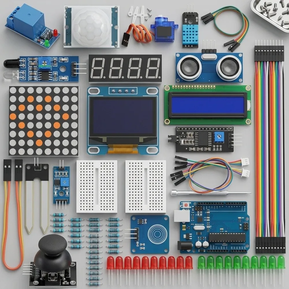 Sensor Module Bundle Electronics for project Set 1602 Lcd Screen Temperature Humidity Sensor Breadboard Included Multiple Colors