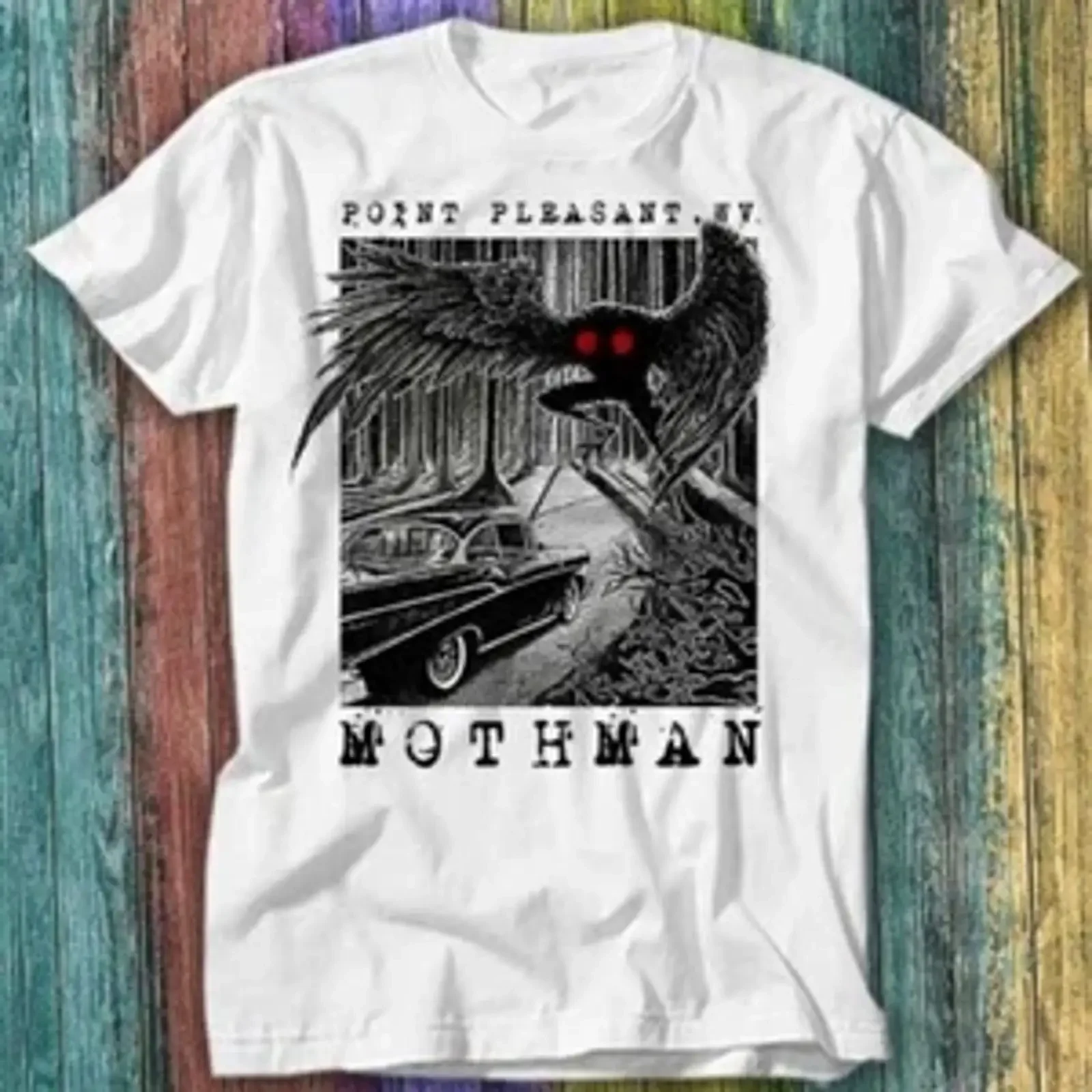 Mothman Encounter Point angenehmes T Shirt Top 472 vintage Washed Stretched designer clothes Casual Top For Everyday Wear Soft