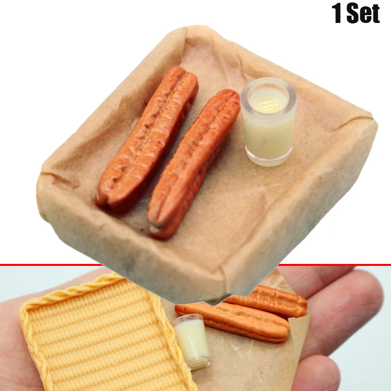 

Dollhouse Miniature Ornaments Toy Soy Milk And Fried Dough Sticks Set Model Dollhouse Kitchen Accessories Pretend Play Toy Gifts