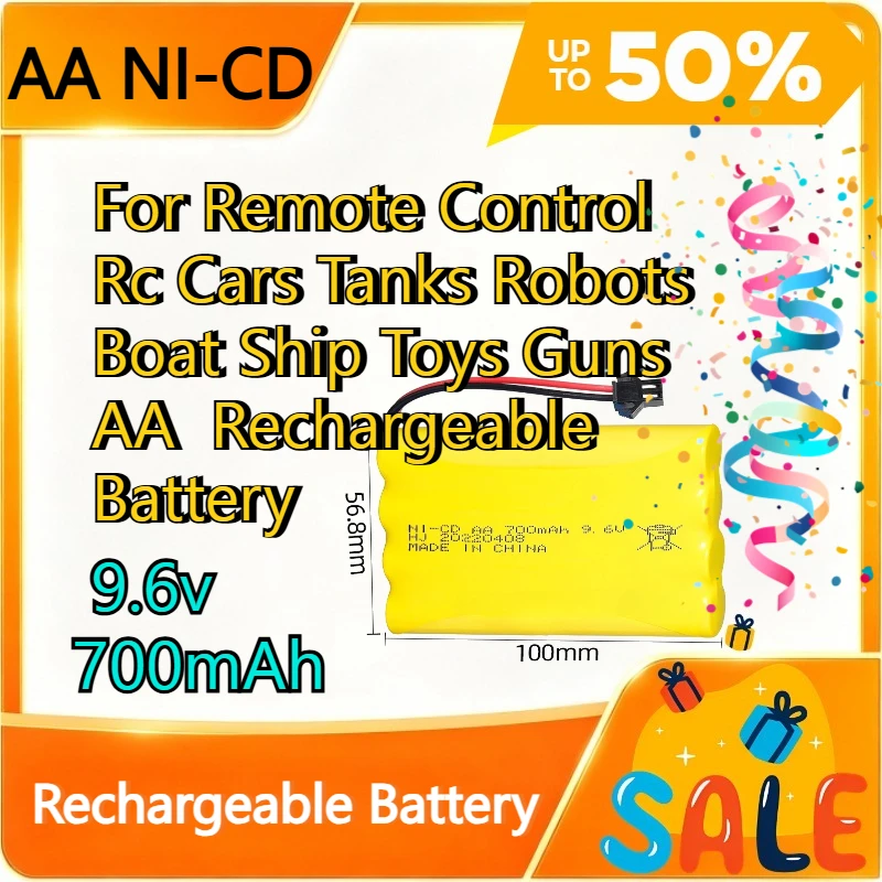 9.6v 700mAh NiCD Battery For Remote Control Rc Cars Tanks Robots Boat Ship Toys Guns AA 9.6 v Rechargeable Battery