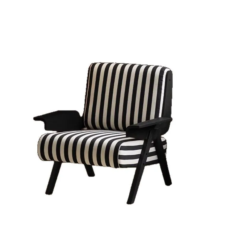 

Medieval retro French single sofa chair designer solid wood home living room balcony leisure single chair