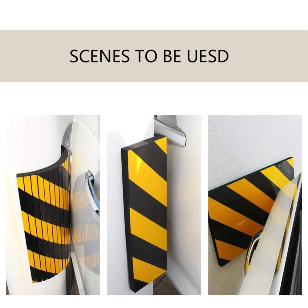 B03B-Garage Wall Protector Wall Bumper Corner Guard For Parking Lot Wall Guard, Bright Yellow&Back Reflective Warning Effect