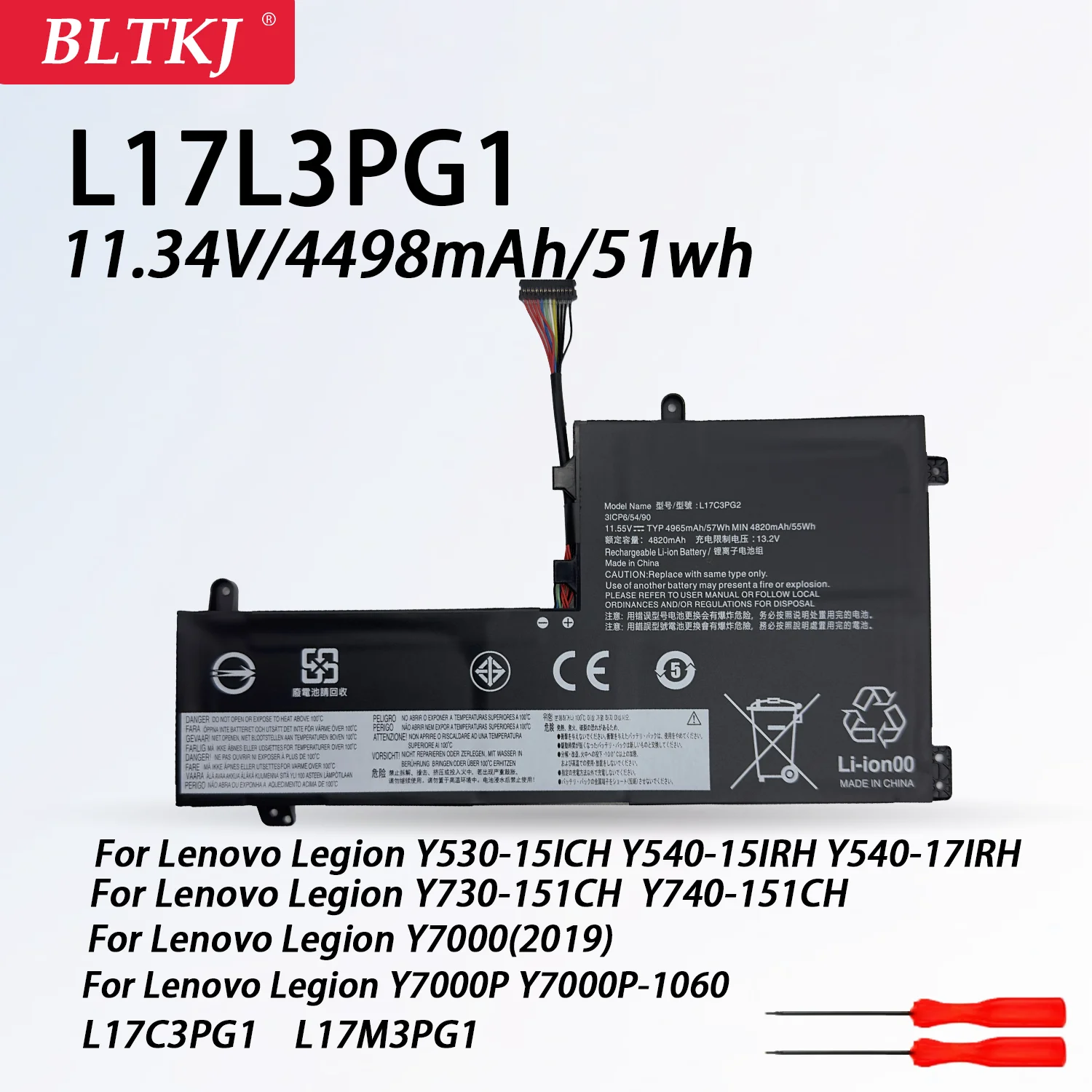 L17L3PG1 Laptop Batterij Voor Lenovo Legioen Y530-15ICH Y540-15IRH Y540-17IRH Y730-15ICH Y740-15ICH Y7000 (2019) Y7000P-1060