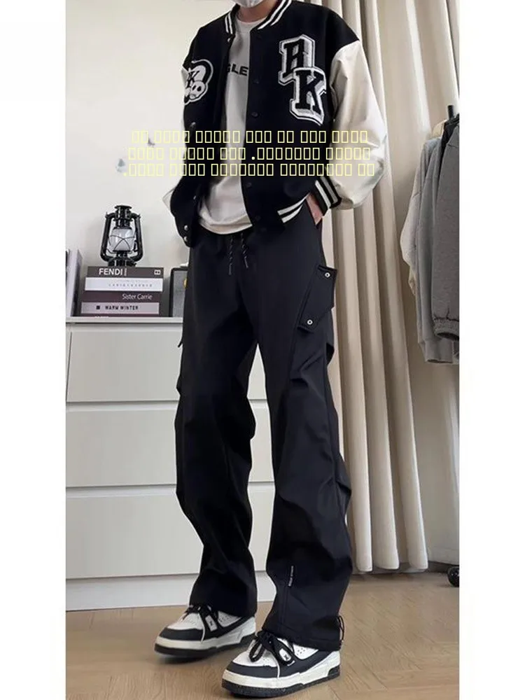 

Мужские уличные ветрозащитные водонепроницаемые брюки-карго на флисовой подкладке, новинка 2024 года, зимние повседневные американские рабочие брюки