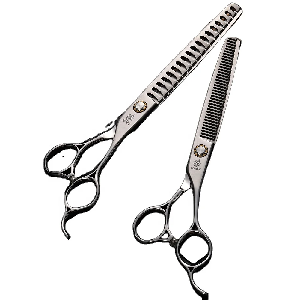 Fenice Newest Pet Scissors Dog Grooming Tools Clearing Curved Thinning Straight Sets