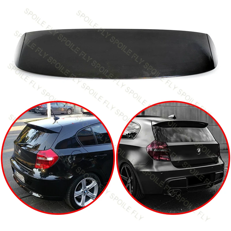 

For BMW 1 Series E81 E87 2004-2011 High Quality ABS Car Rear Roof Wing Spoiler Body Kit Glossy Black Carbon Fiber Look