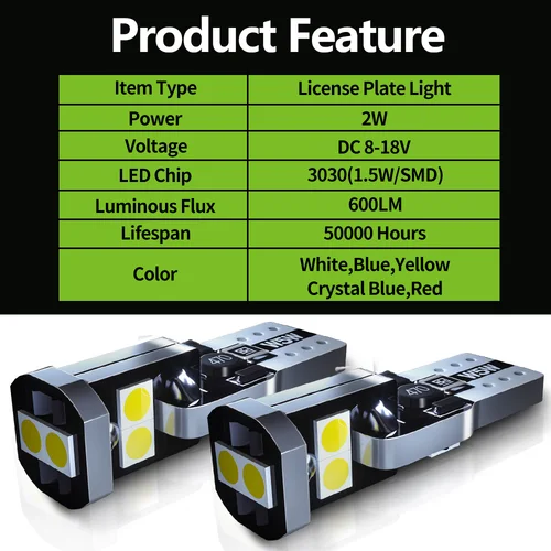 Imagen 2 del producto Luz LED para matrícula de Toyota Hilux, accesorios para modelos 2004, 2019, 2007, 2008, 2009, 2010, 2011, 2012, 2013, 2014, 2015, 2016, 2017, 2018, 2 piezas