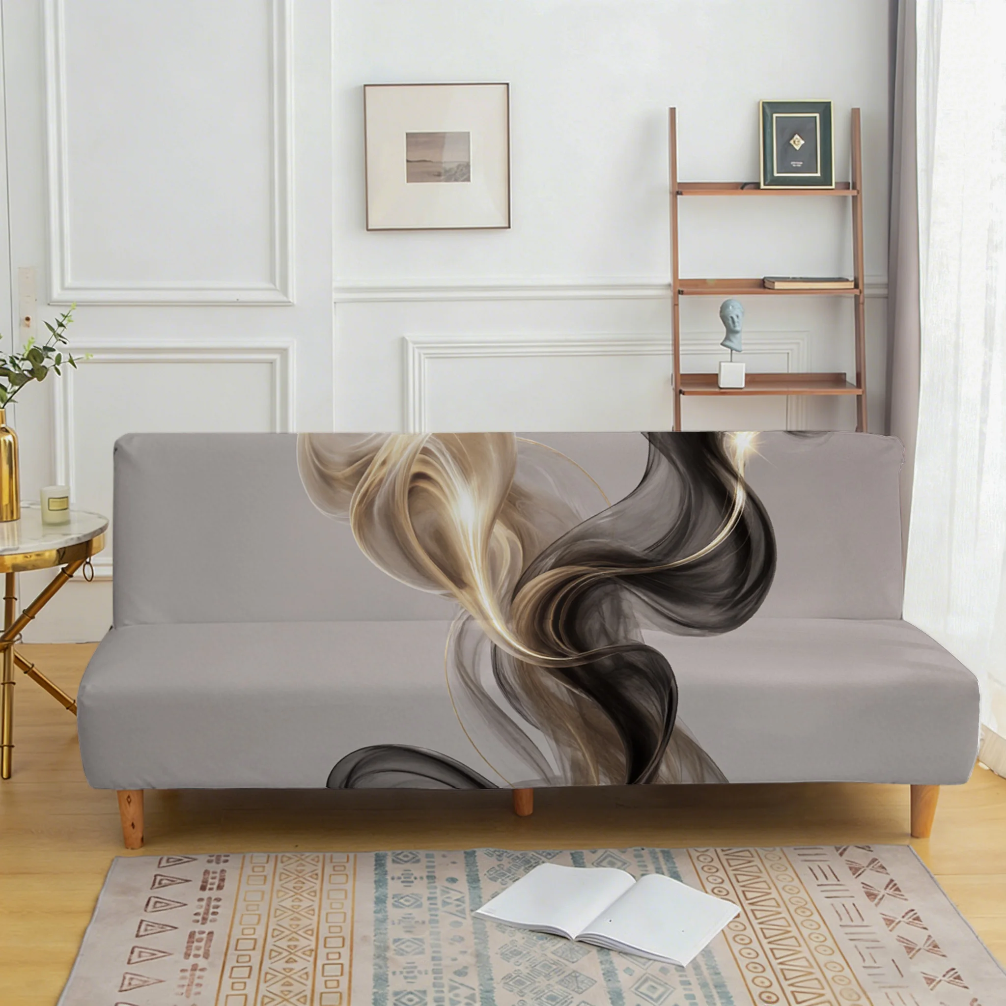 Smoke texture elastic sofa bed cover, living room sofa bed cover, dustproof machine washable sofa bed cover