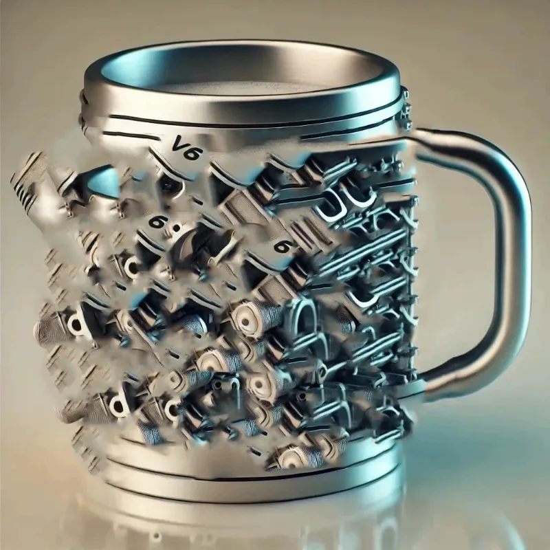 Engine V8 V6 Metal Cup Design Crafts Creative Resin Mug Handicraft Three-dimensional Cup Home Decoration Figurines Gift Ideas