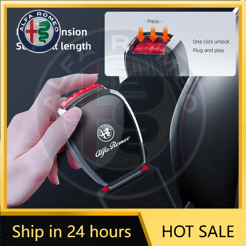 

Car Seat Belt Clip Extender Safety Seatbelt Extension Plug Accessorie For Alfa Romeo 4C 159 Spider Giulia Giulietta 156 147 GT