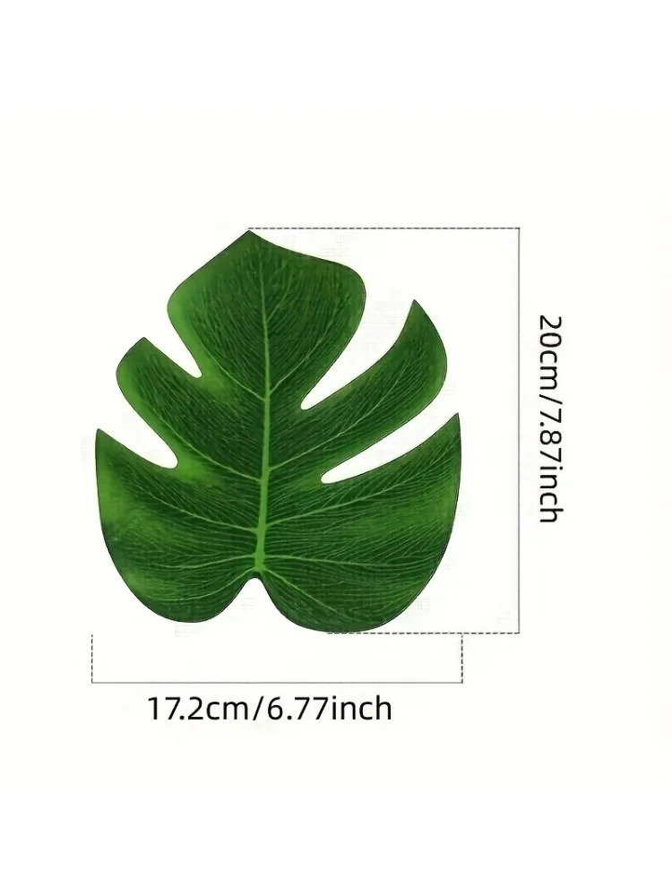 10 pièces/20 pièces Hawaii feuille de palmier artificielle tortue feuille arrière Jungle plage thème fête Arrangement de fleurs tapis accessoires tapis de tasse