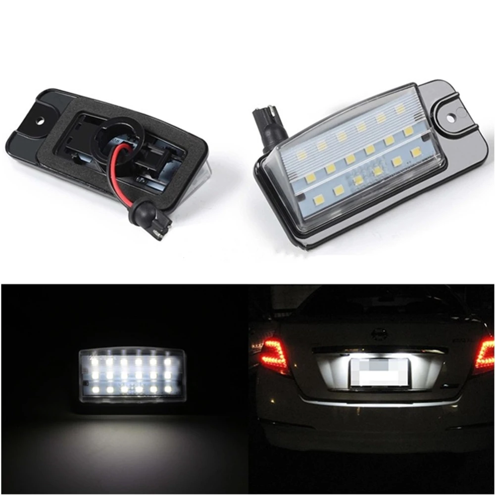 

2pcs LED License Plate Light For Infiniti Q45 EX25 FX50 QX70 2009-2013 White Car Rear Trunk Bumper Guard Panel Signal Lamp Bulb