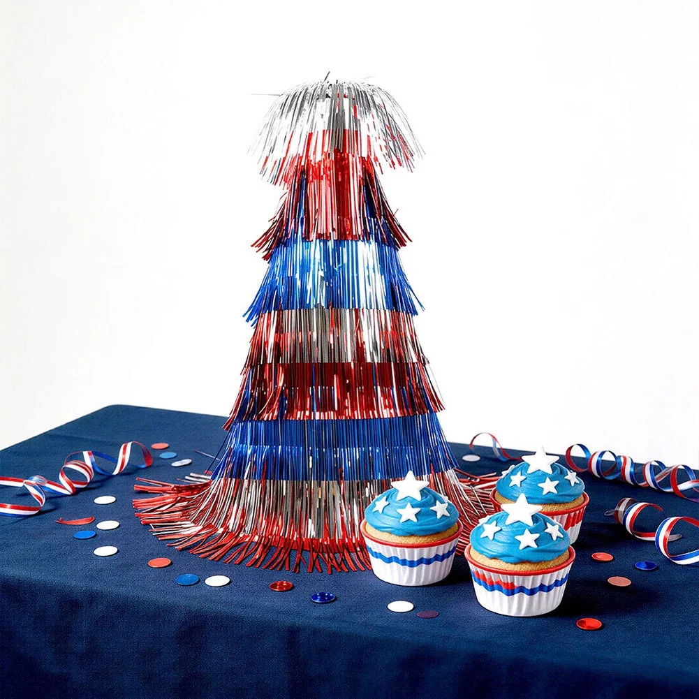 For Independence Day Parade Veterans Day Accessory Independence Day Hat For 4th Of July Party Red White Blue Tassel Cap
