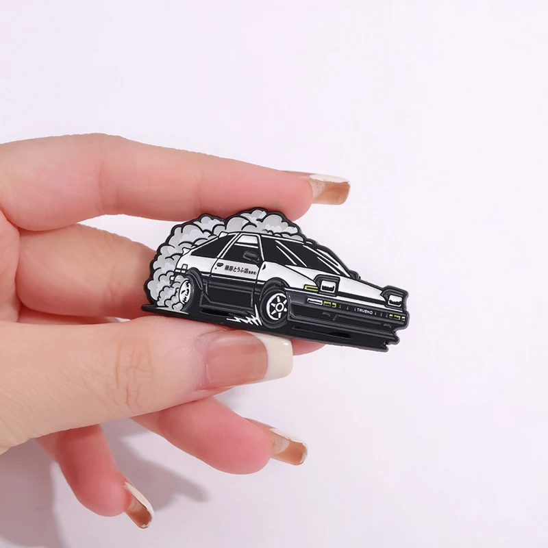 Japanese Anime Trendy Cool Car Drift Brooch Enamel Pins Funny Lapel Badge Backpack Jacket Brooches Jewelry Accessories Gift