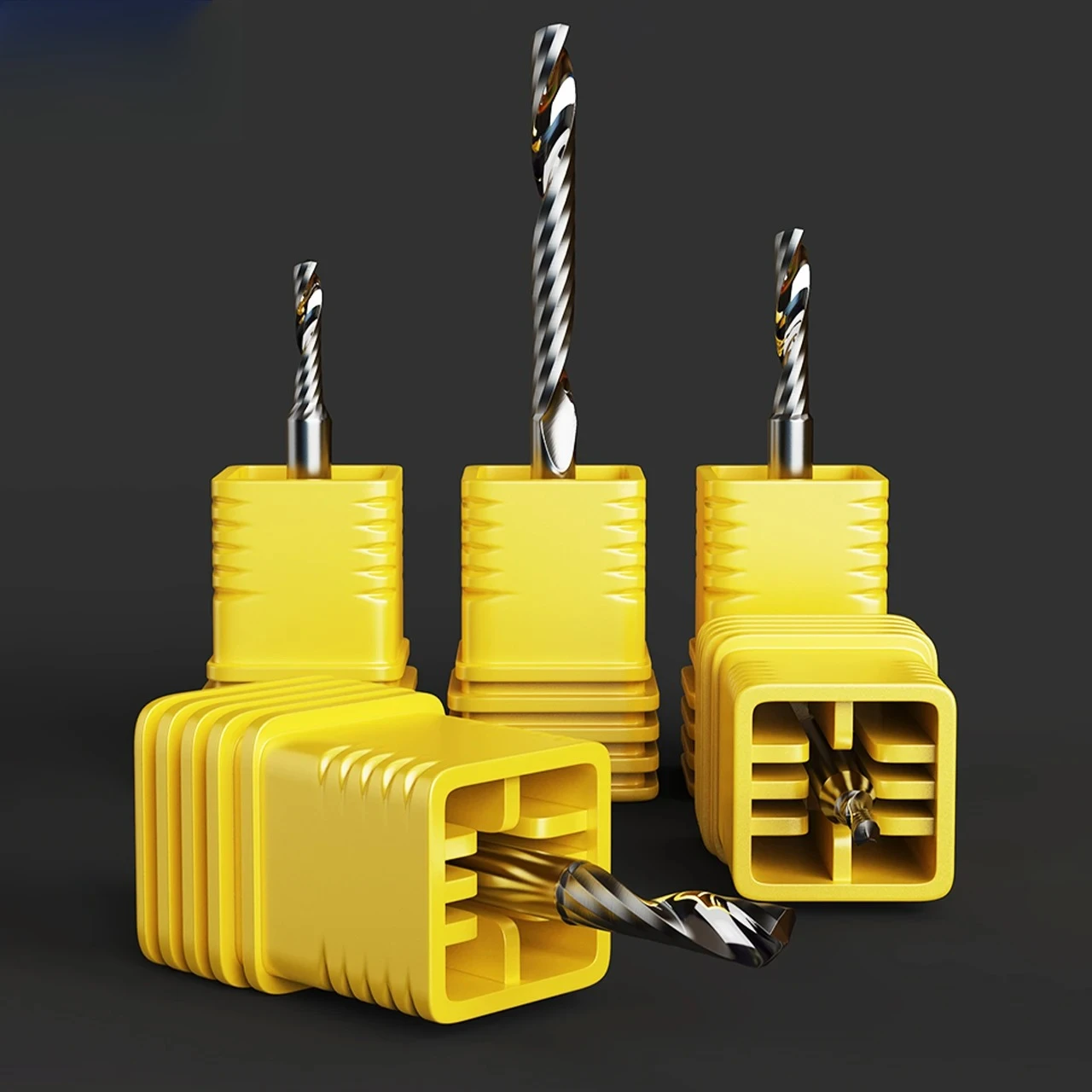 

HUHAO 3.175mm Shank Single Milling Cutter Flute Spiral Router Bits Cut PVC Acryli Milling Cutter CNC End Mill Mechanical Tools