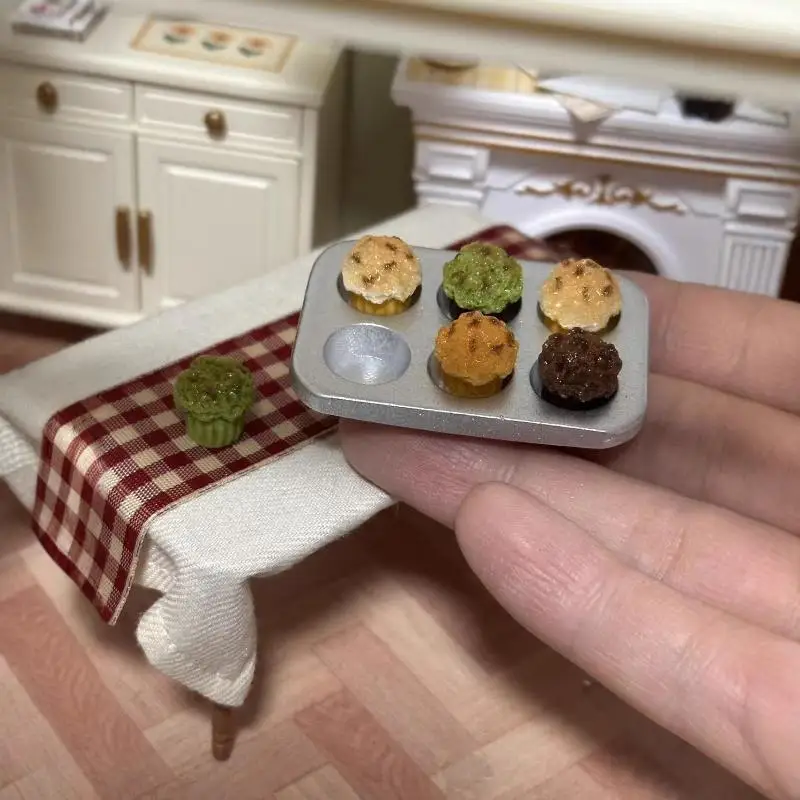 1/7Pcs Miniature Doll Cake Kit Halloween Christmas Mini Food Set KT Cat Pudding Model Simulation Food Toy Resin DIY Accessories