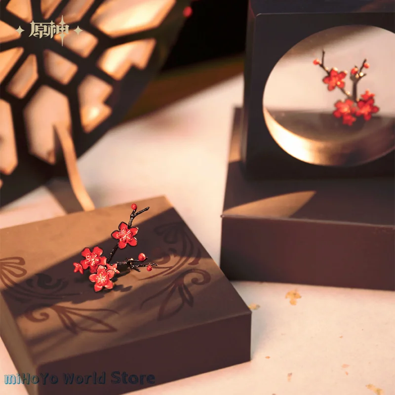 Hutao Brooch Official Genuine Game Genshin Impact Hu Tao Theme Impression Series Brooch Plum Blossom PINs Doujin Birthday Gifts