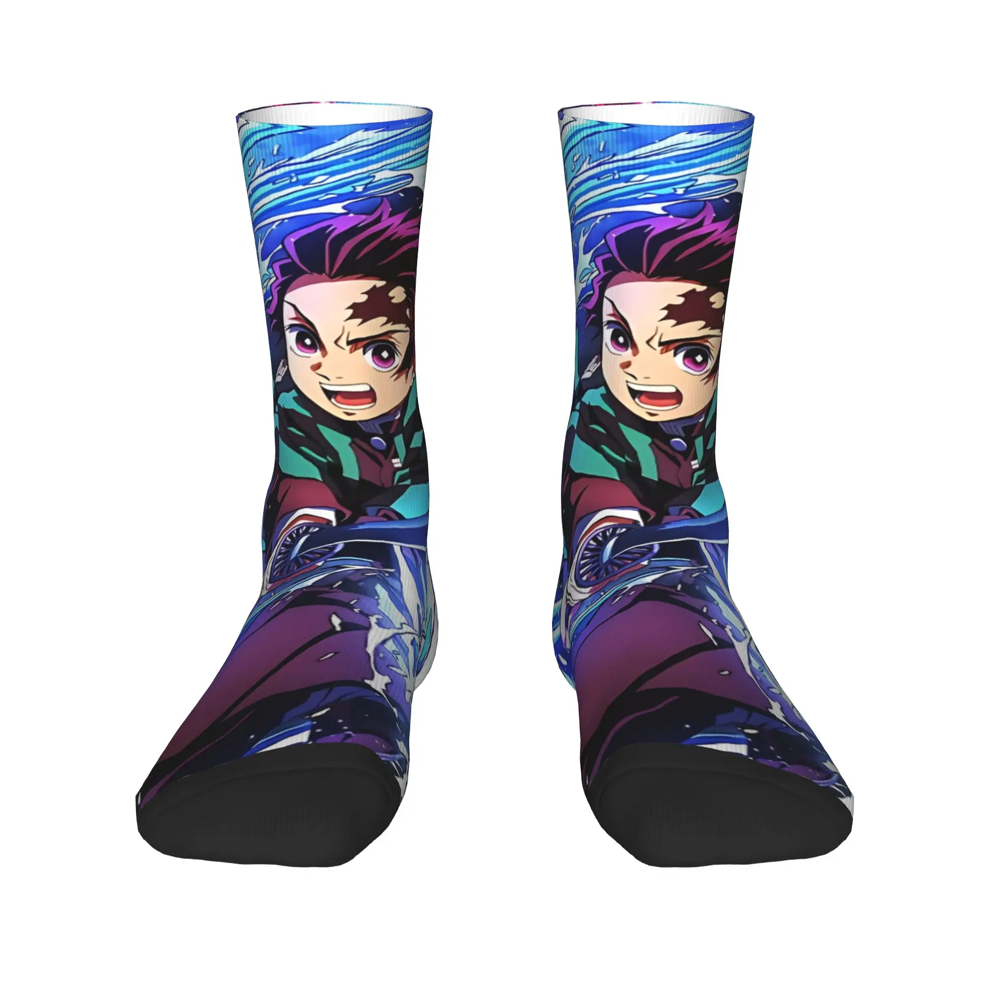 Funny Sock Bandai Demon Slayer Tanjiro Kamado Hip Hop Quality Pattern Printed Men Crew Socks Casual Men's Socks