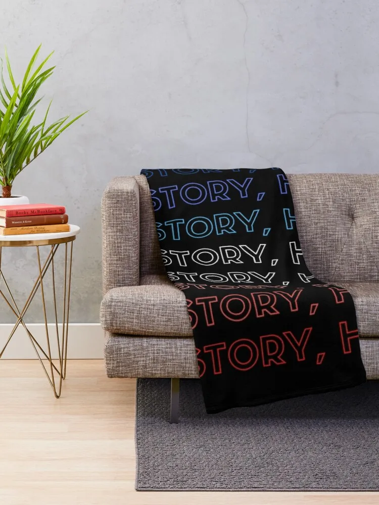 History, Huh? in red, white and blue Throw Blanket Luxury Brand Flannel Fabric Softest anime Blankets