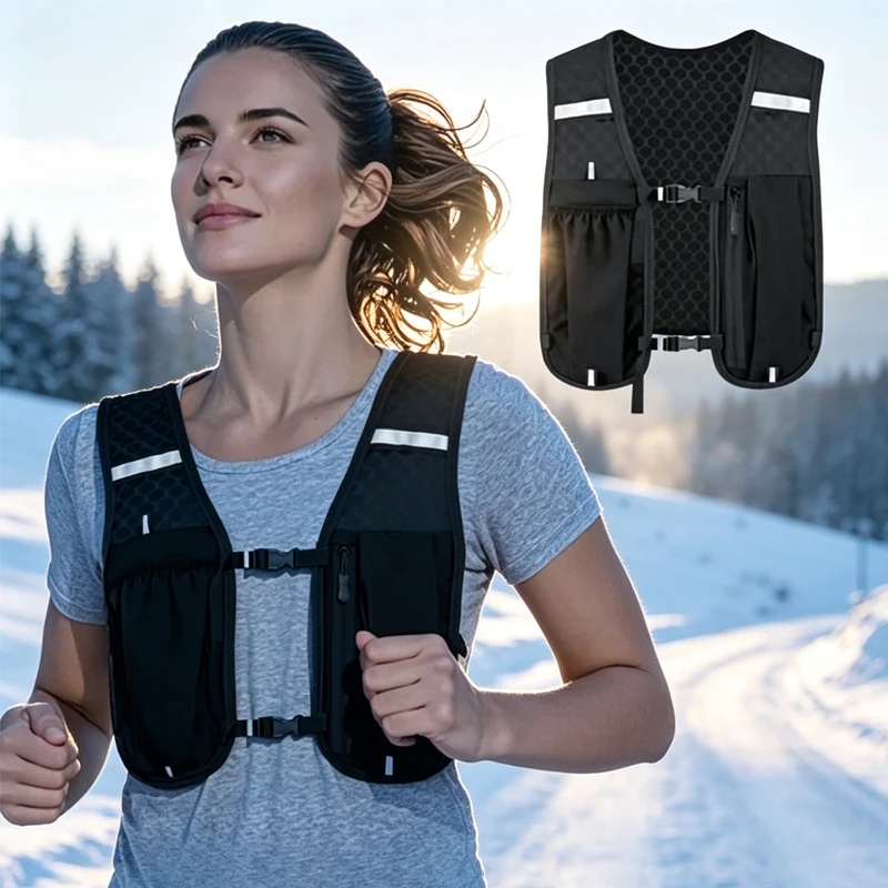 Biking*** Running Storage Vest Backpack Lightweight Running Vest Reflective Hydration Water Chest Pack Phone Storage Pocket 2027