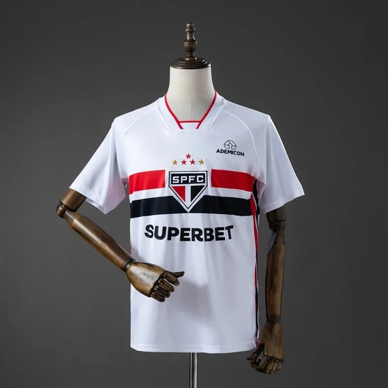 Coleção de Itens Estilo Y2K para Fãs - Conjunto Esportivo Comemorativo da Temporada 2026 do Time São Paulo - Camiseta de Secagem Rápida e Respirável