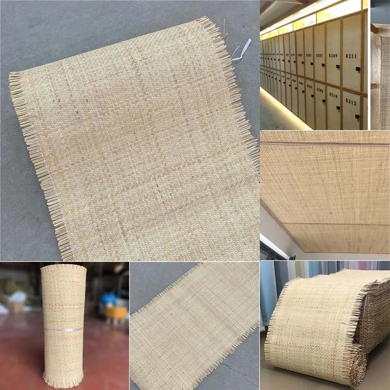 Criativo tecelagem natural rattan puro artesanal indonésio cane webbing rolo diy material para móveis gabinete cadeira de teto