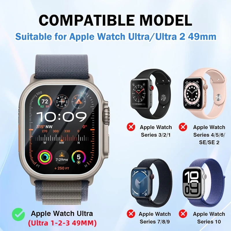 Gehärtetes Glas für Apple Watch Ultra 1 2 3 49 mm Sichtschutz-Displayschutzfolie IWatch Ultra 49 mm Sekundeninstallation Schutzfolie – Detail 1