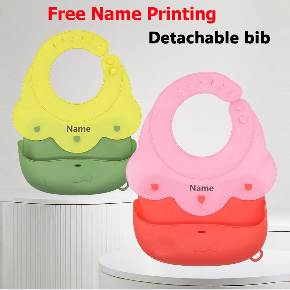 

Силиконовый нагрудник для детских слюней с бесплатной гравировкой имени, креативные подарки по индивидуальному заказу для мальчиков и девочек