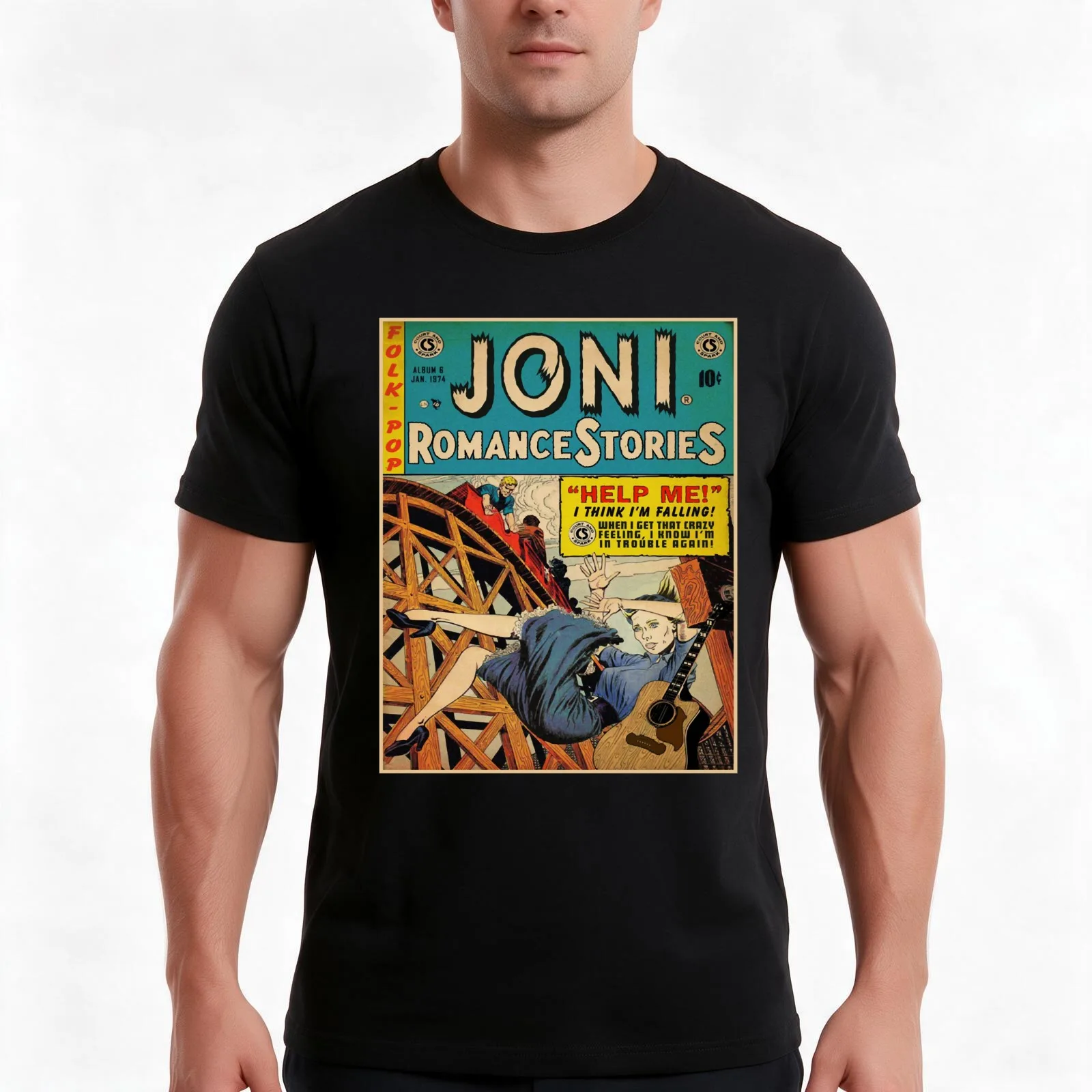 Music Vintage Joni Gift Fans Mitchell Print Best Women Men T-Shirt, Summer Casual Cotton Tee, Oversized Streetwear Tops