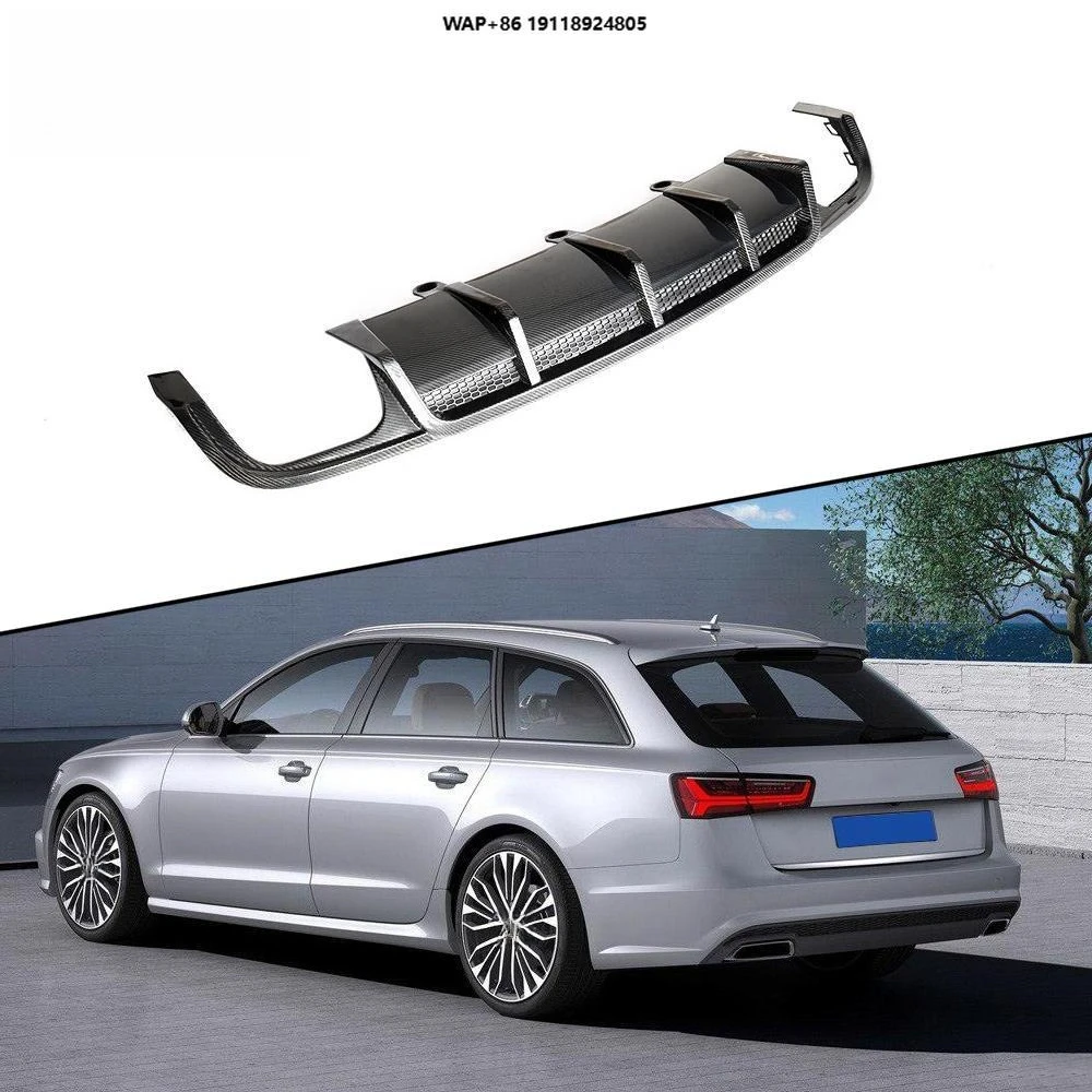 

For A6 Sline S6 Carbon Fiber Rear Bumper Diffuser 2015-2018