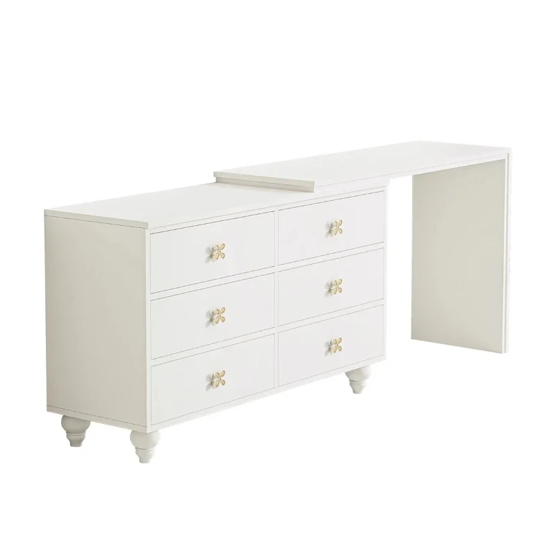 

Cream wind bedside table dresser girl bedroom corner dressing table desk integrated bucket storage cabinet