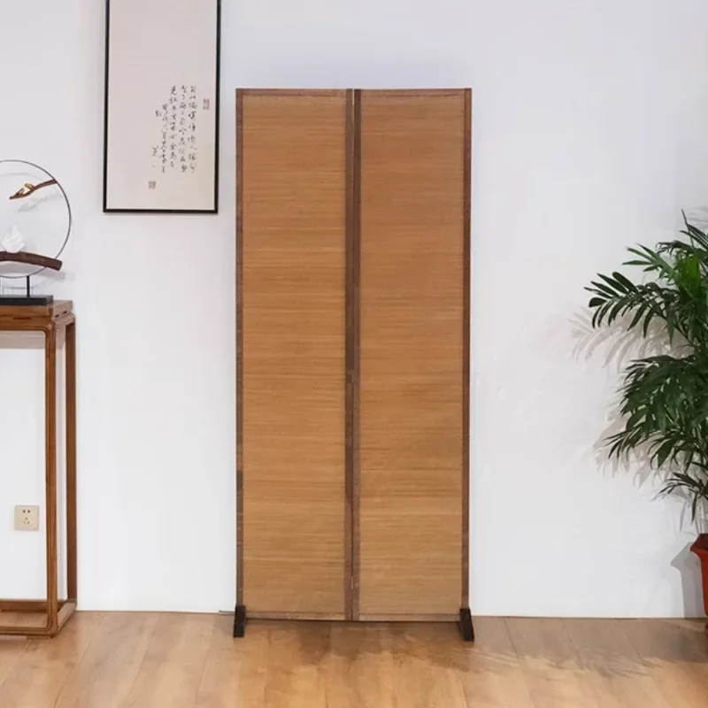 Simple screen partition living room new Chinese folding mobile screen wall office tea room shelter solid wood screen bamboo