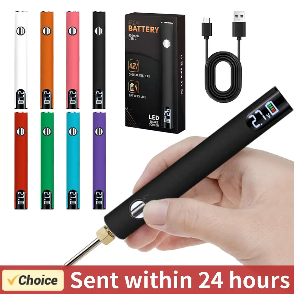

510 Thread Battery Cart Pen Adjustable Voltage Portable Electric Soldering Iron Welding Kit 650mAh Battery Electronics Repair