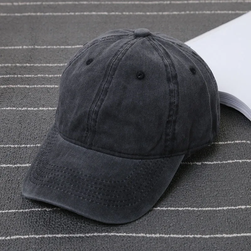 1PC Fashion Washed Hat Done Baseball Cap Vintage Peak Tongue Hat Men Solid Color Hat Women Outdoor Daily Versatile Hat