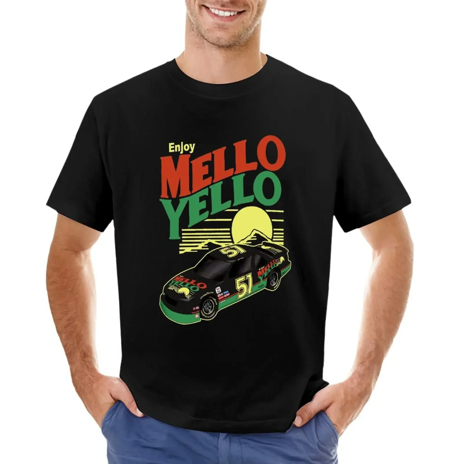 Enjoy Mello Yello 51 Logo T-Shirt summer top plus sizes Men's cotton t-shirt