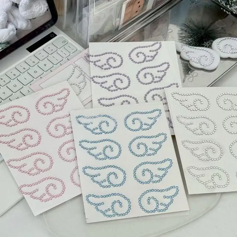 * Hot 1/5 Sheets Self Adhesive Jewelry Crafts Sparkly Rhinestone Decals 3D Acrylic Angel Wings Crystal Stickers DIY Decor Gifts