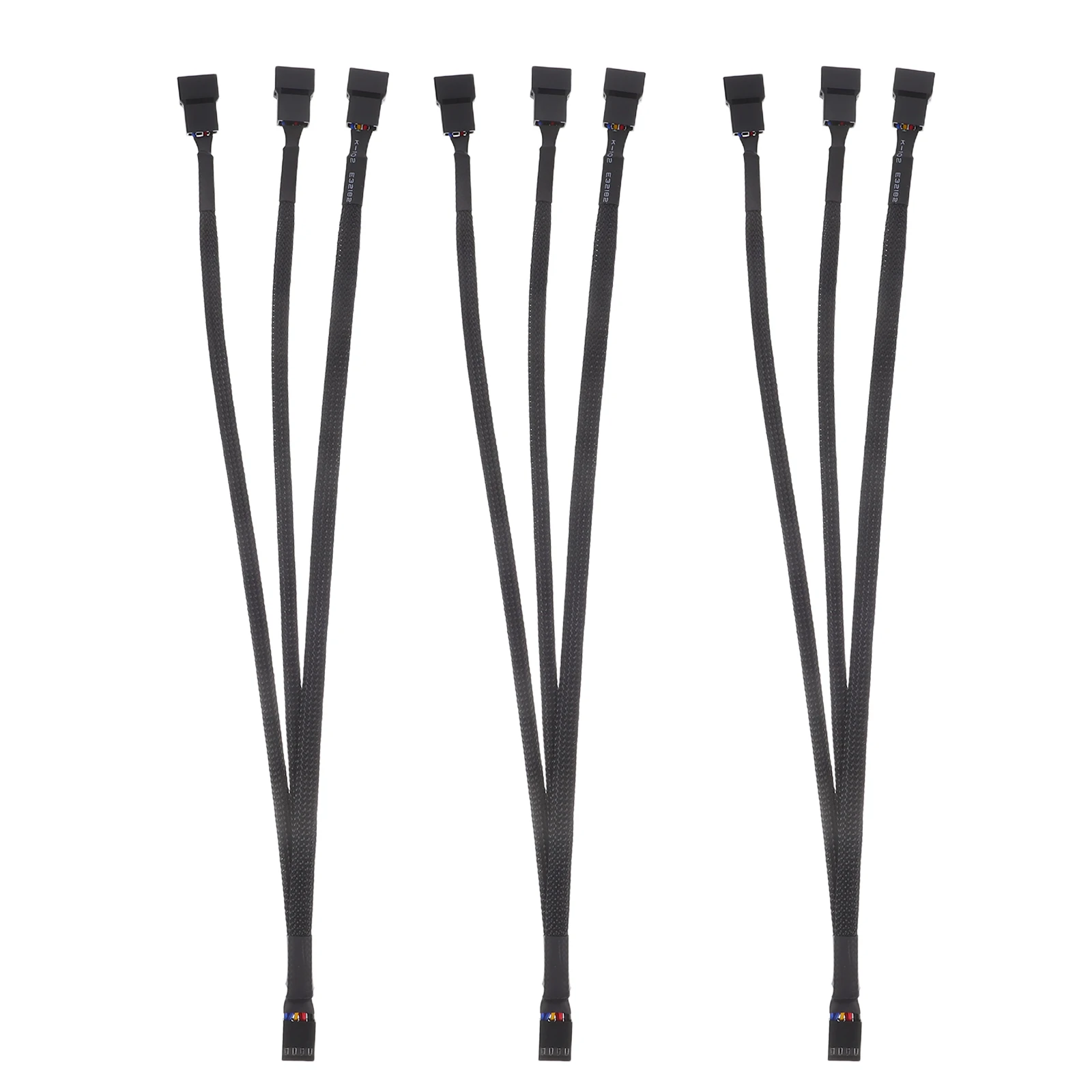 

3Pcs Pc Fan Splitter Cable Extension 1 to 3 4 Pin Pwm Adapter Efficient Computer Cooling System Converter Fan Splitter Cable