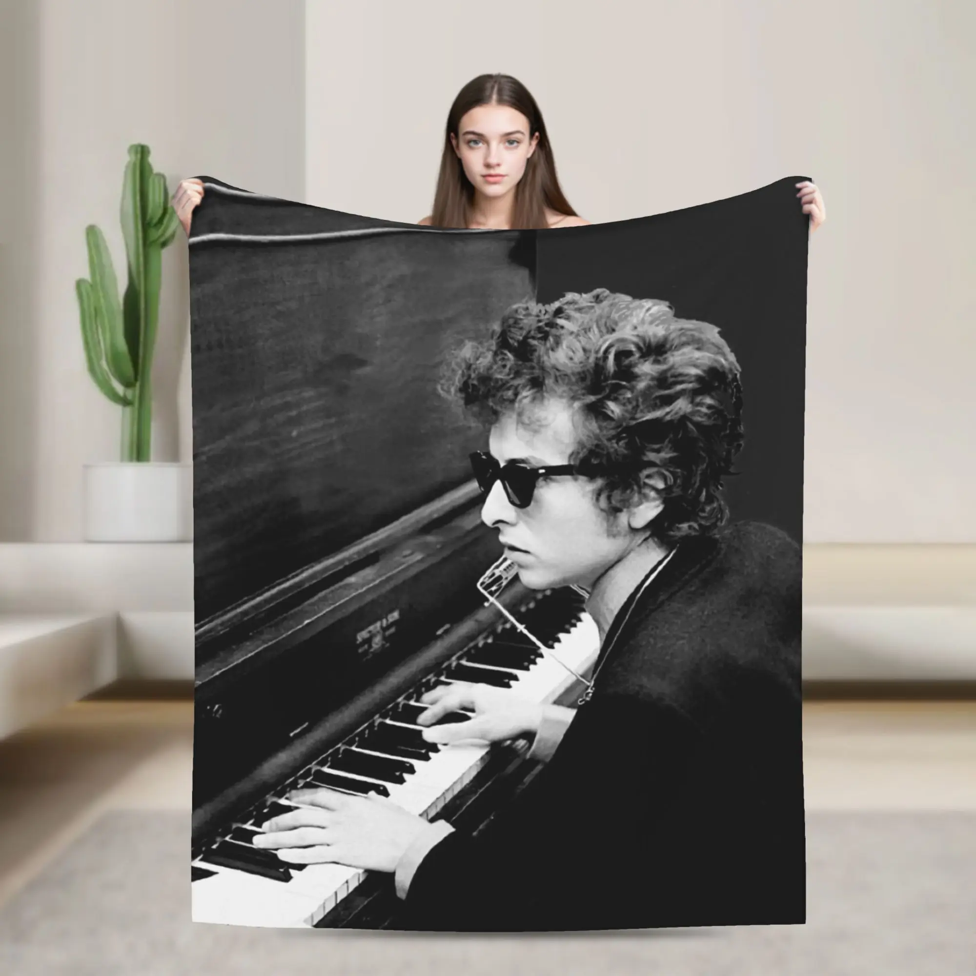 Bob Dylan Singer Blanket Multiple Sizes Soft Fuzzy Plush  Throw Blankets for Couch Sofa and Bed
