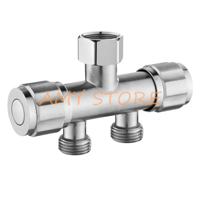 1/2 "BSP 1 في 2 خارج 304 الفولاذ المقاوم للصدأ غسالة صنبور الاستخدام المزدوج بيبكوك ممسحة الغسيل بركة الحنفية مقابض مزدوجة محول