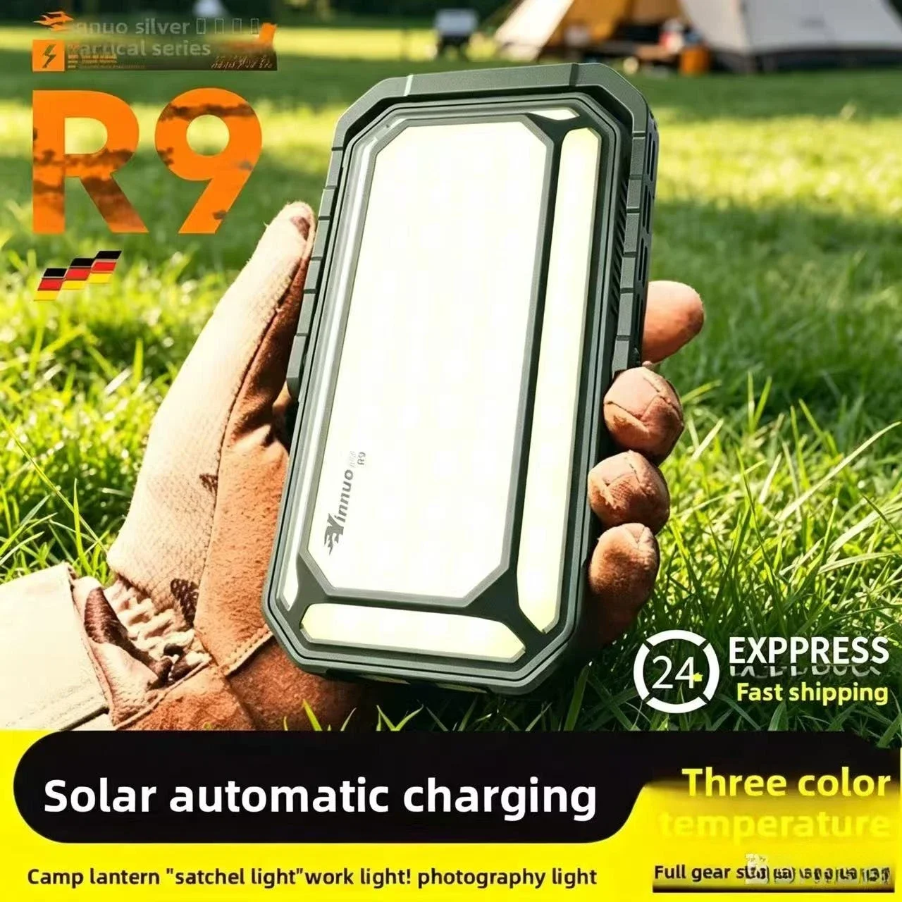 10000mAh Rechargeable LED Camping Light Waterproof Portable Hanging Tent Lamp Emergency Work Light for Outdoor Camping Hiking